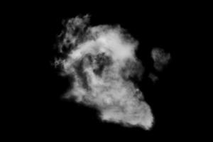 Textured cloud,Abstract black,isolated on black background photo