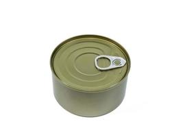 tin containers,canned food isolated on white photo