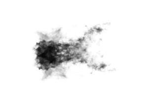 Humo texturizado,negro abstracto,aislado sobre fondo blanco. foto