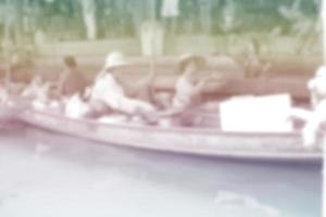 Damnoen Saduak Floating Market blur background of Illustration,Abstract Blurred Image photo