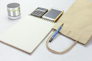 Open notebook on background,business concept photo