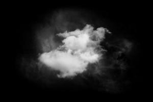 Textured cloud,Abstract black,isolated on black background photo