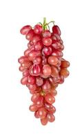 Primer plano de uvas rojas sin semillas aislado sobre fondo blanco. foto