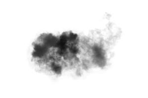 Humo texturizado,negro abstracto,aislado sobre fondo blanco. foto