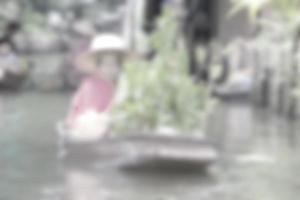 Damnoen Saduak Floating Market blur background of Illustration,Abstract Blurred Image photo