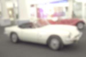 Vintage Car Show Room Blurry Background,Abstract Blurred Image photo