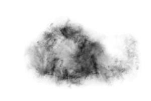 Humo texturizado,negro abstracto,aislado sobre fondo blanco. foto