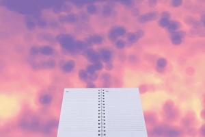 open note book with abstract background photo
