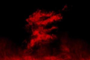 Textured cloud, Abstract red,isolated on black background photo