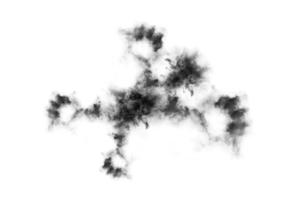 Humo texturizado,negro abstracto,aislado sobre fondo blanco. foto