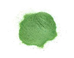 japan green tea flavor powder drink isolated on white background photo