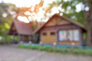 Blurry house in the forest background photo