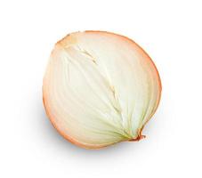 Fresh Onion half sliced isolated on white background photo