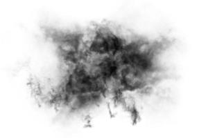 Humo texturizado,negro abstracto,aislado sobre fondo blanco. foto