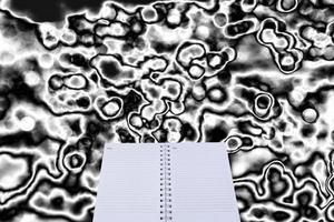 open note book with abstract background photo