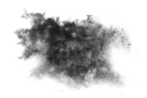 Humo texturizado,negro abstracto,aislado sobre fondo blanco. foto