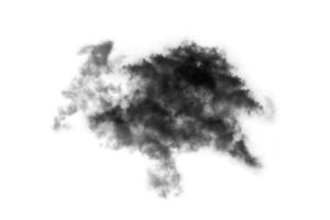 Humo texturizado,negro abstracto,aislado sobre fondo blanco. foto