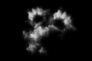 Textured cloud,Abstract black,isolated on black background photo