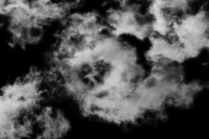 Textured cloud,Abstract black,isolated on black background photo