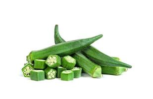 okra slice isolated on white background photo