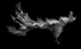 White cloud isolated on black background,Textured smoke,brush effect photo