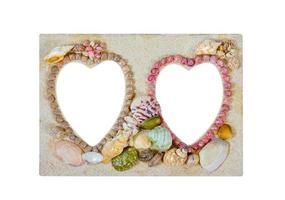 Picture frame made from sea shell isolated on white background,clipping path photo