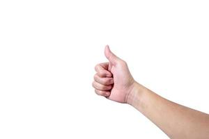 hand with thumb up isolated on white background,clipping path photo