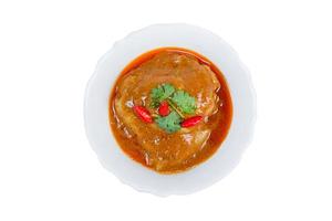 Chicken massaman curry isolated on white background,clipping path photo