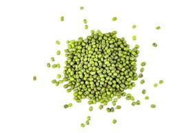 green mung beans isolated on white background photo