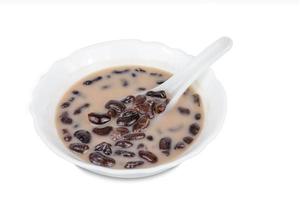 Thai dessert, black beans in coconut milk,clipping path photo