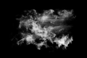 Textured cloud,Abstract black,isolated on black background photo