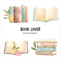 book lover, library. vector illustration