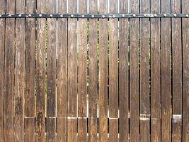 Fence made of natural wooden boards in full screen photo