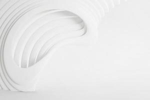Minimal architecture background. White wave texture soft wallpaper. An element for design. Purity 3d rendering image. photo