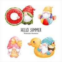 Summer gnome, Hello Summer vector illustration