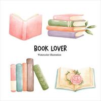 book lover, library. vector illustration