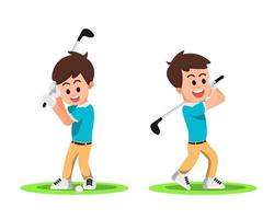 a boy with some moves when playing golf vector