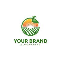 FLAT FARM CIRCLE LOGO DESIGN vector