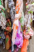 PIENZA, TUSCANY, ITALY - MAY 19. Silk scarves for sale in Pienza, Tuscany, Italy on May 19, 2013 photo