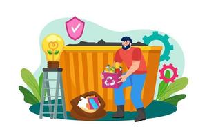 Waste management Illustration concept on white background vector