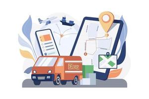 Delivery tracking app Illustration concept on white background vector