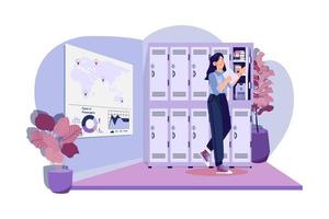 School locker room Illustration concept on white background vector