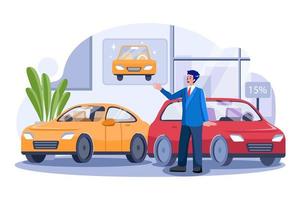 Male car agent Illustration concept on white background