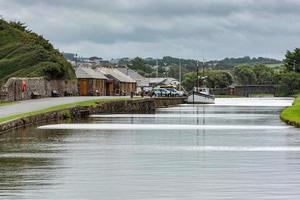 BUDE, CORNWALL, UK - AUGUST 15. The canal at Bude in Cornwall on August 15, 2013. Unidentified people. photo