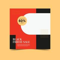 Black friday campaign social media post template. vector