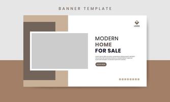 Modern Home Web Banner Design Template. vector