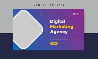 Digital Marketing Agency Web Banner Design Template. vector