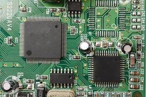 Computer circuit board, electronic technology background. photo