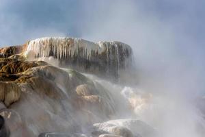 Landscape of Mammoth Hot Springs in Yellowstone National Park photo