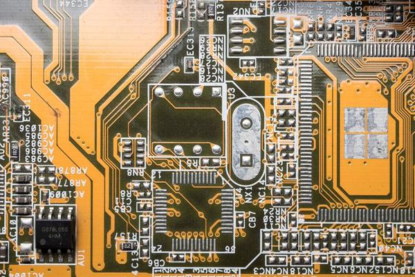 Computer circuit board, electronic technology background.